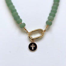 Load image into Gallery viewer, Black Cutout Enamel Cross Charm
