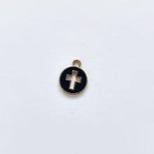 Load image into Gallery viewer, Black Cutout Enamel Cross Charm
